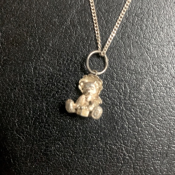 Sterling Silver .925 Cherish Teddies 3D pendant necklace .14g - Picture 2 of 8